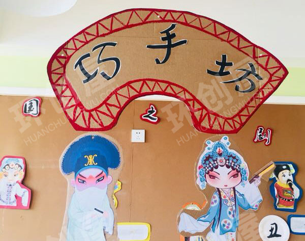 幼儿园国粹京剧脸谱墙面布置图片