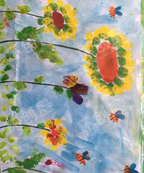 幼儿园手指点画作品展示图片