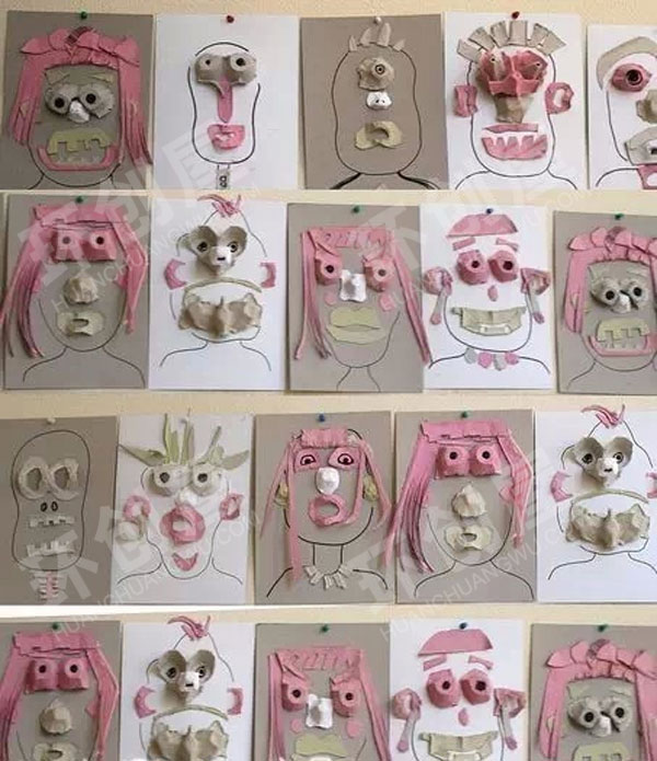 幼儿园生活里藏着的五官作品展示图片