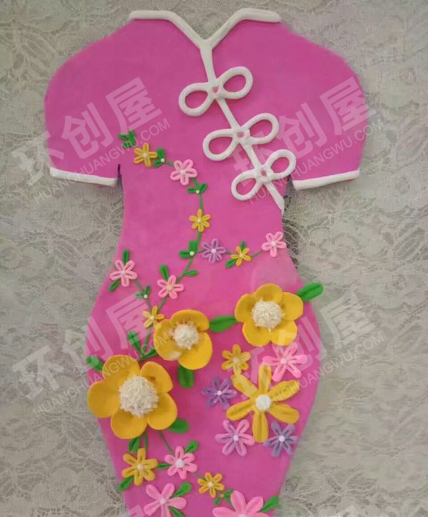 幼儿园超轻粘土旗袍作品展示图片