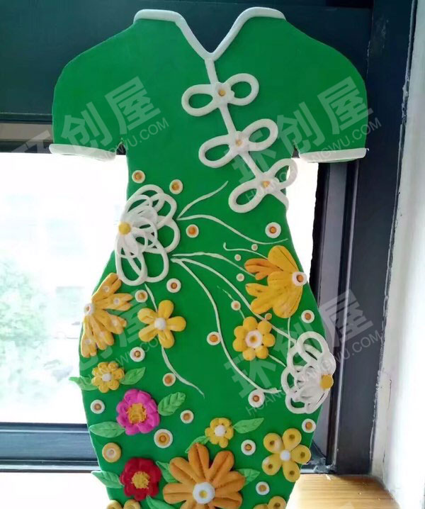 幼儿园超轻粘土旗袍作品展示图片