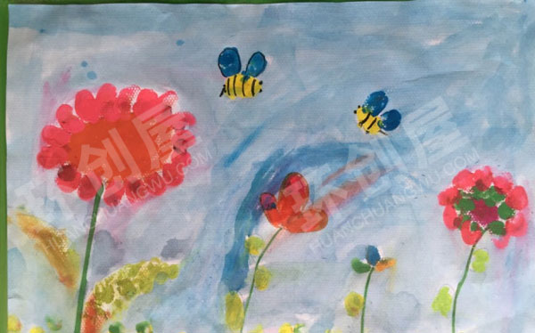 幼儿园手指点画作品展示图片