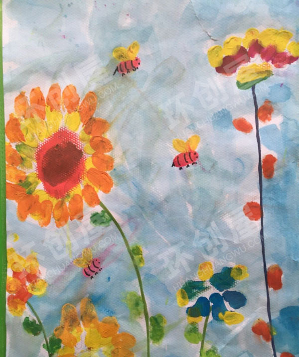幼儿园手指点画作品展示图片