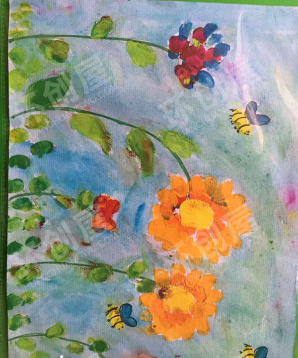 幼儿园手指点画作品展示图片