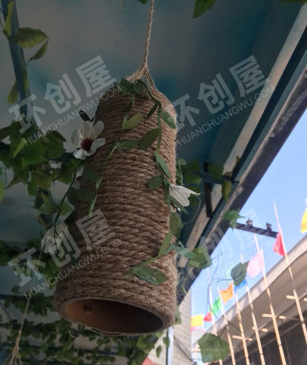 幼儿园走廊麻绳装饰吊饰环创图片