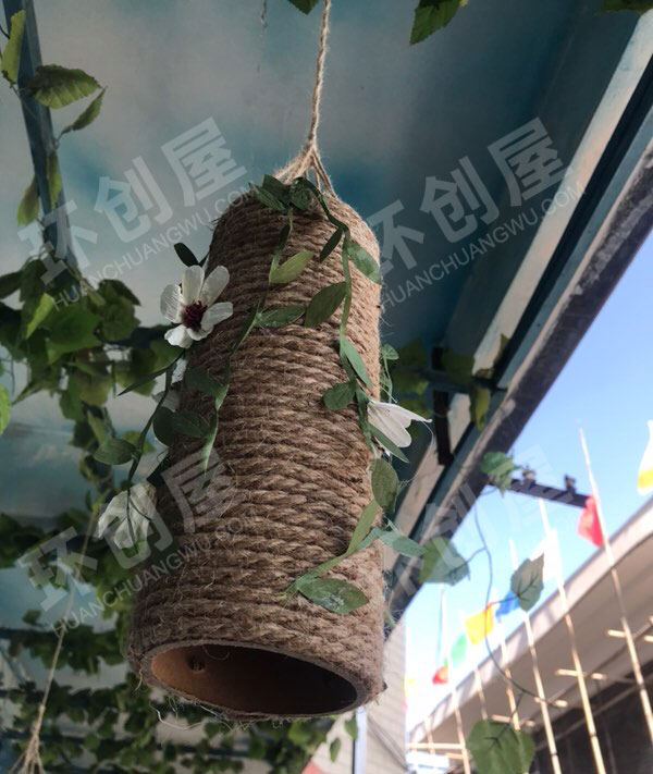 幼儿园走廊麻绳装饰吊饰环创图片