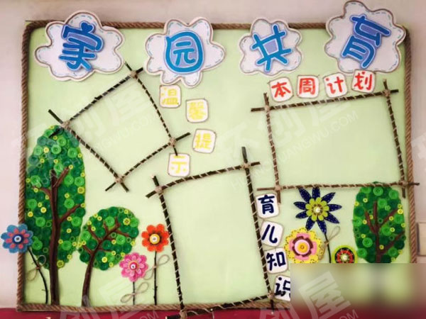 幼儿园家园共育主题栏图片