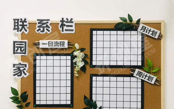 幼儿园森系小清新的家园联系栏环创图片