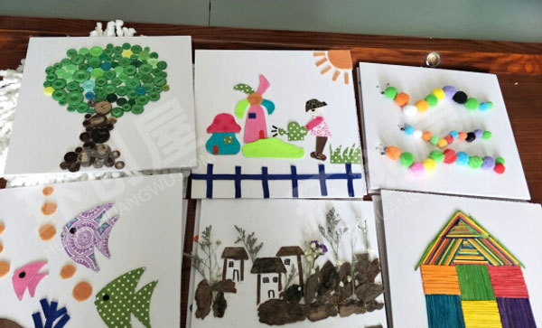 幼儿园触摸墙作品展示图片