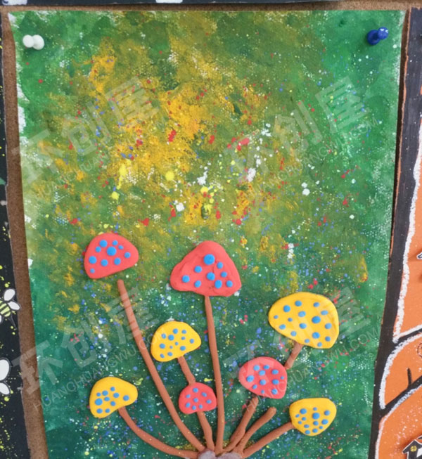 幼儿园水彩粘土画作品展示图片