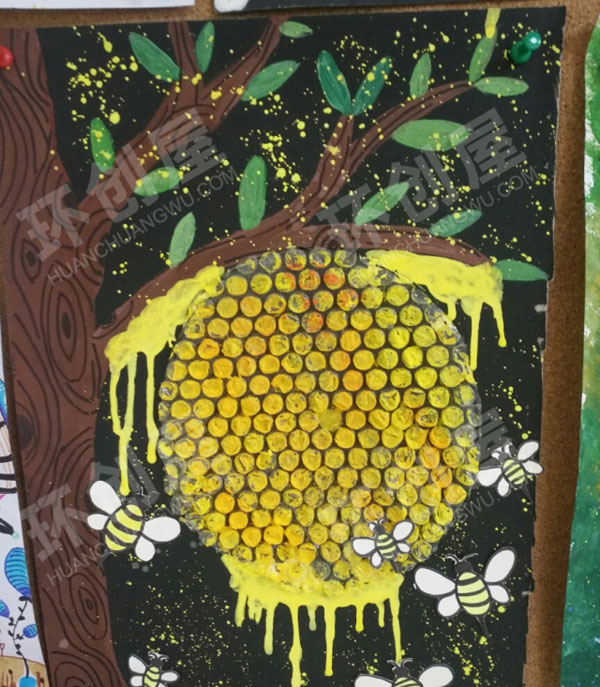 幼儿园水彩粘土画作品展示图片