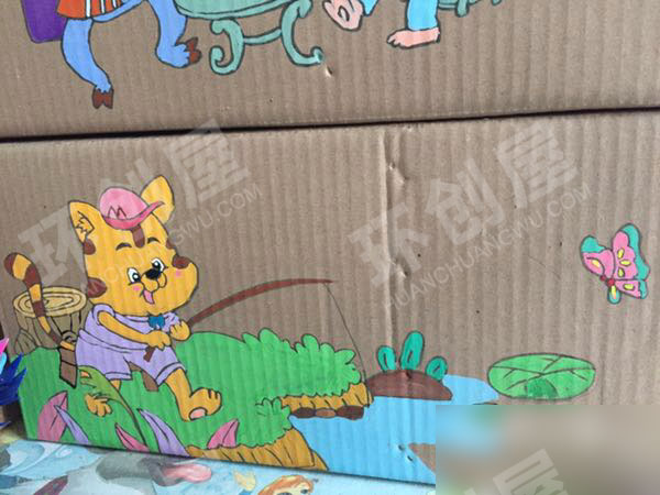 幼儿园阅读区纸箱小故事环创图片