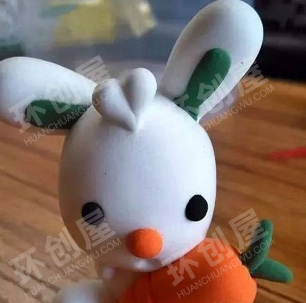 幼儿园美工区黏土玉兔图片
