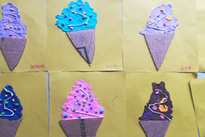 幼儿园美工区制作爽口冰淇淋图片6张