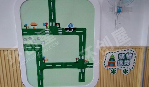 幼儿园车子叭叭叭绿色环保主题墙图片