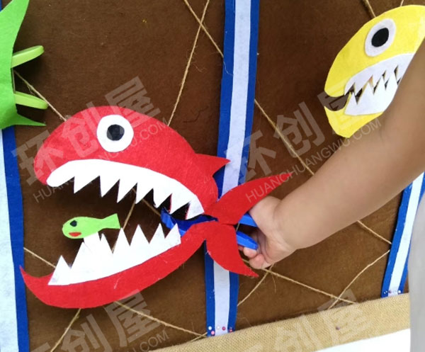 幼儿园海洋风大鱼小鱼主题墙图片