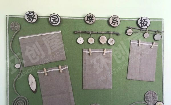 幼儿园家园联系栏木片上的创意图片
