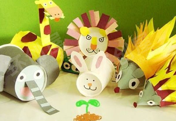 幼儿园美工区可爱的纸杯小动物图片