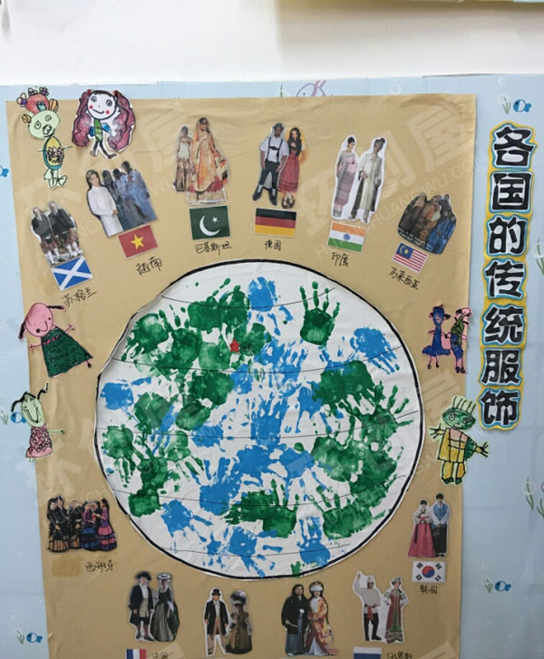 幼儿园主题墙美丽的服装图片
