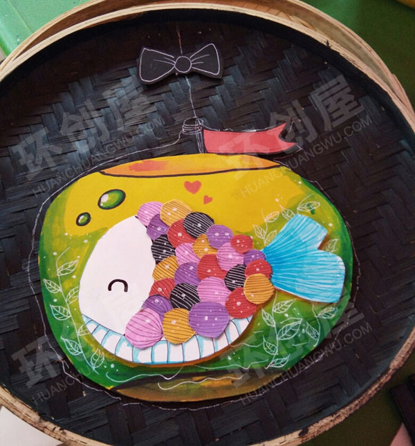 幼儿园墙面布置簸箕手绘图片