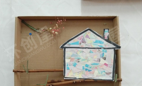 幼儿园自然材料手工小清新墙面布置图片