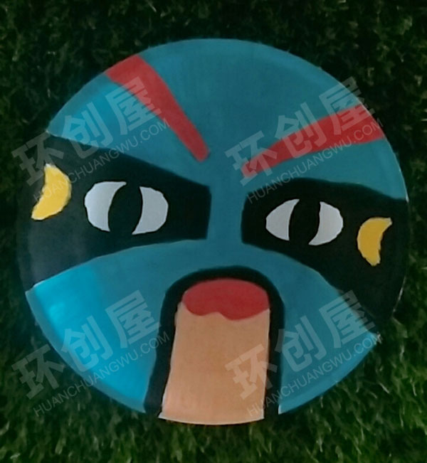 幼儿园墙面布置中国风京剧纸盘脸谱图片