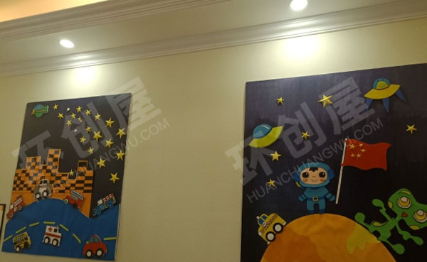 幼儿园太空主题墙面布置图片