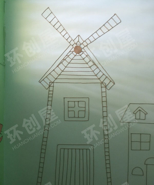 幼儿园走廊手绘墙面布置图片