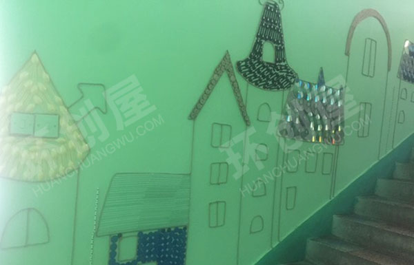 幼儿园走廊手绘墙面布置图片