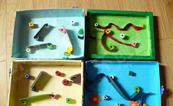 幼儿园走廊装饰鞋盒变废为宝图片