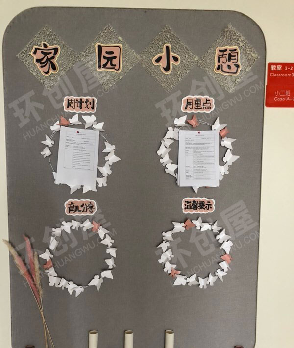 幼儿园环创小清新家园联系栏图片