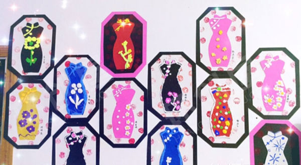 幼儿园旗袍秀作品展示图片