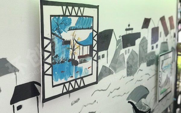 幼儿园水墨江南作品展示图片
