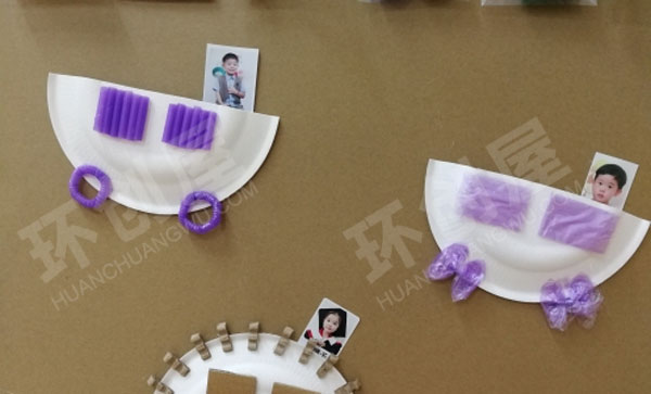 幼儿园作品展示纸盘小汽车滴滴吧图片