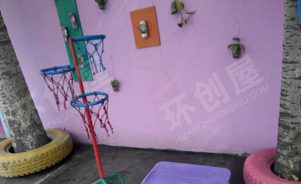 幼儿园户外活动废品利用制作摆件图片