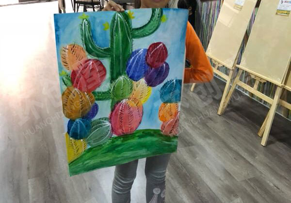 幼儿园仙人球水彩画图片