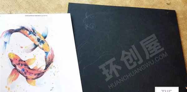 幼儿园美工区中秋胶水锦鲤画图片