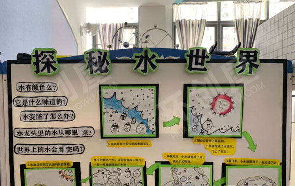幼儿园黄绿色调小清新科学区图片