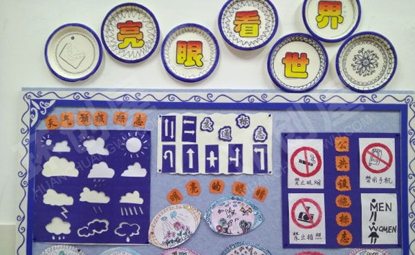 幼儿园亮眼看世界主题墙图片
