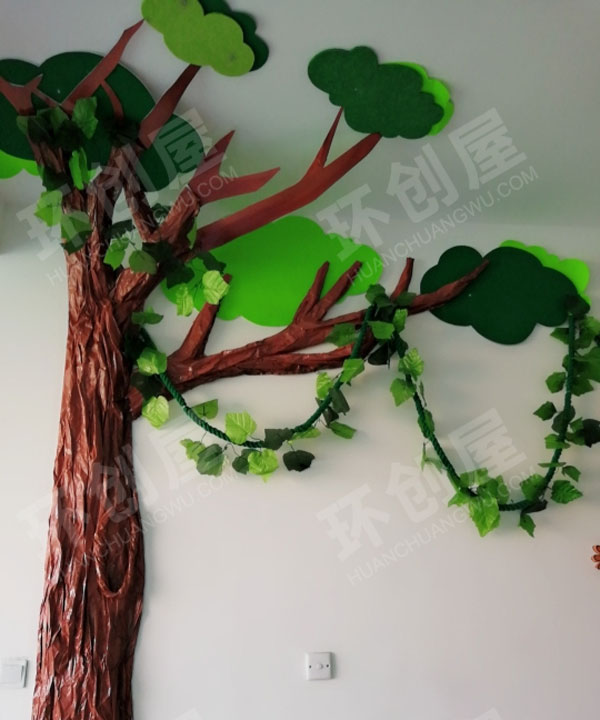 幼儿园卡通森林系墙饰图片