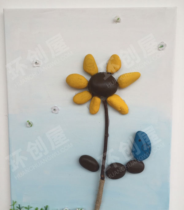 幼儿园石头雪糕棒制作鸟乐园墙面布置图片