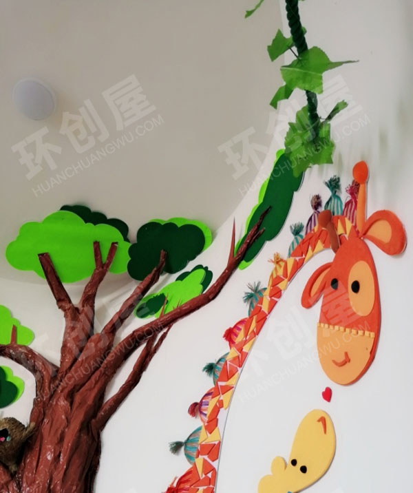 幼儿园卡通森林系墙饰图片