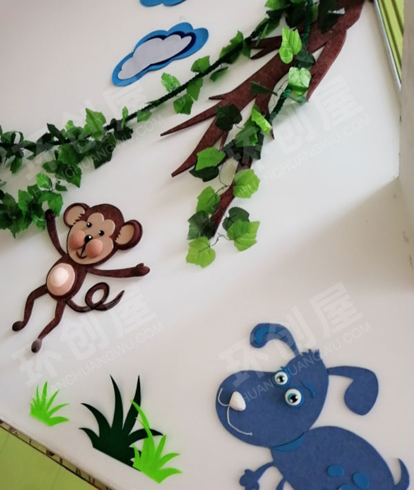 幼儿园卡通森林系墙饰图片