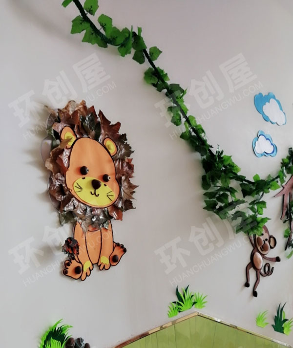 幼儿园卡通森林系墙饰图片