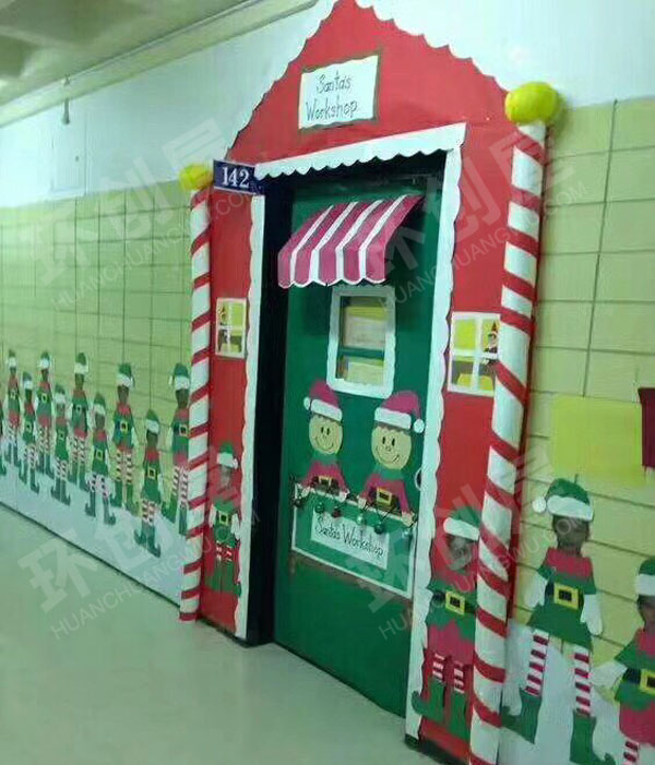 幼儿园圣诞教室门图片