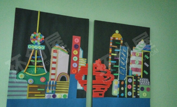 幼儿园走廊墙面作品展示图片