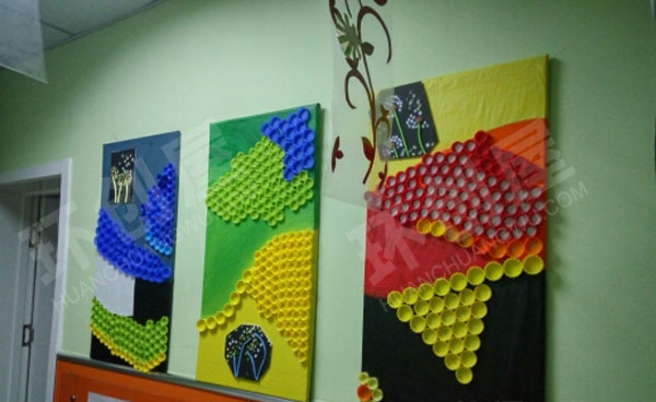 幼儿园走廊墙面作品展示图片