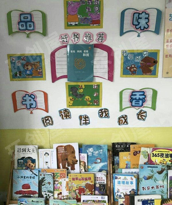 幼儿园阅读区图书角布置环创图片
