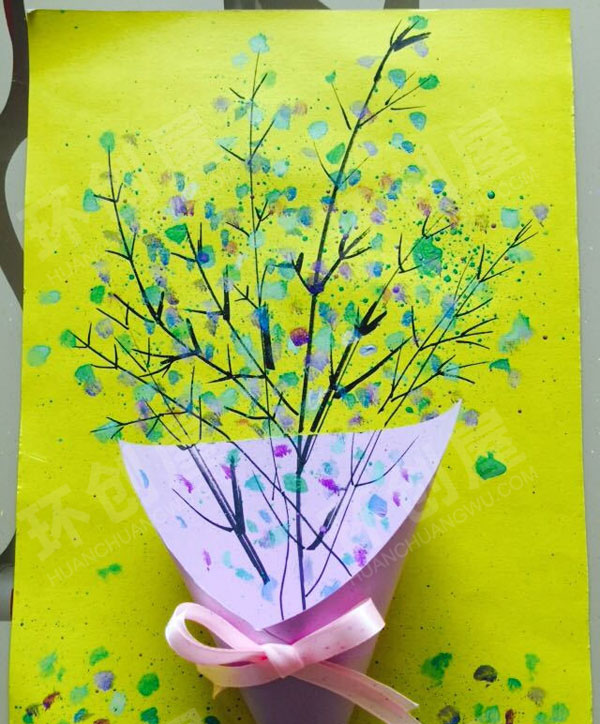 幼儿园美工区自制教师节花束图片