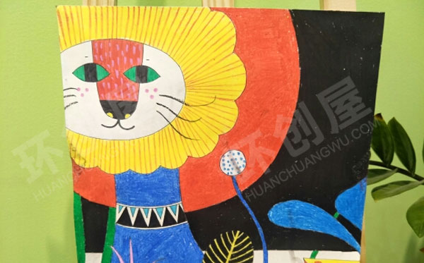 幼儿园好看的油画棒作品展示图片